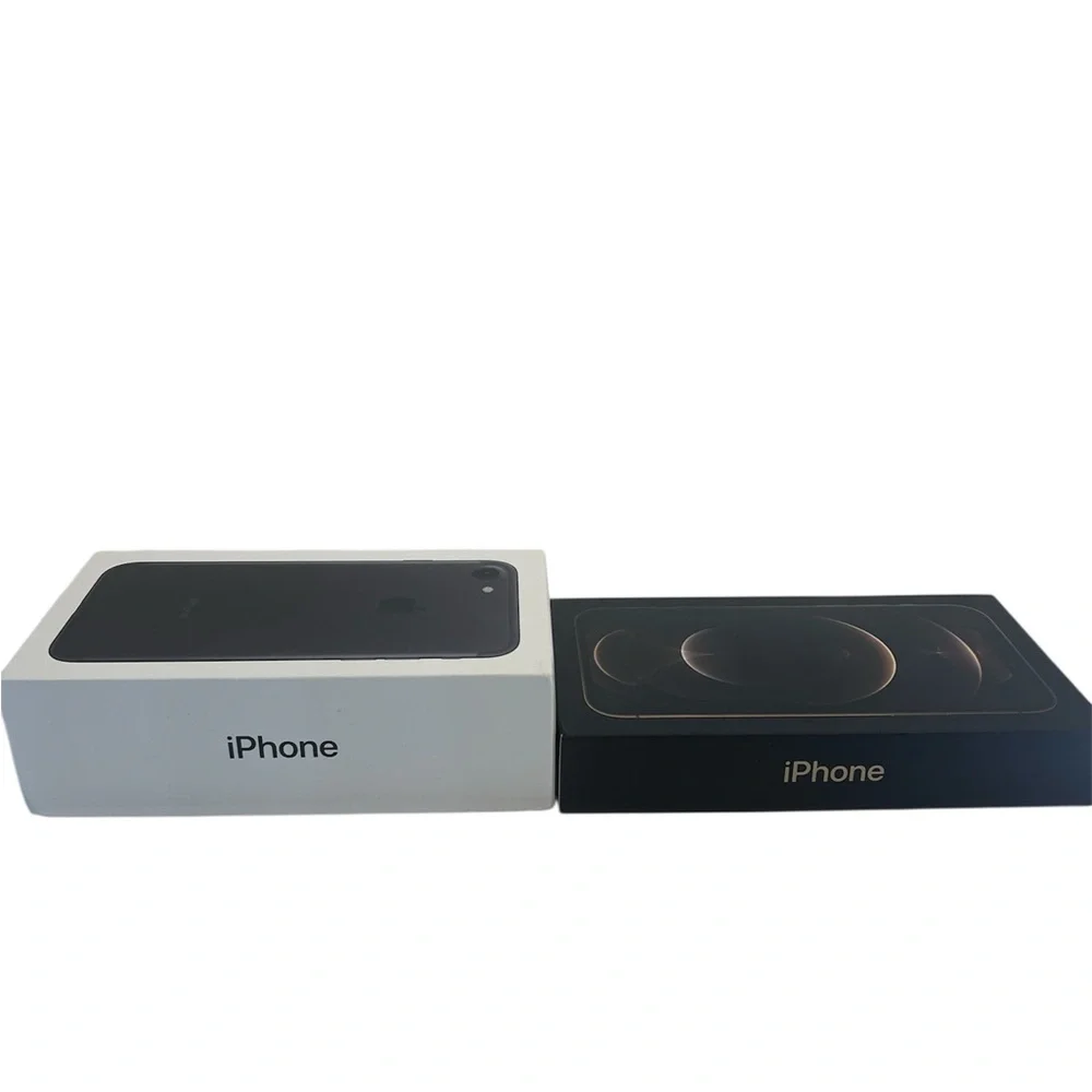 EMPTY BOXES ONLY—Black Apple iPhone 7 & Gold Apple iPhone 12 Pro Empty Boxes.